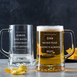 Dust and Things Personalised Pint Glass Beer Tankard For Him