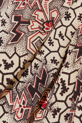 Isabel Marant Hemen Pleated Printed Silk Crepe De Chine Mini Skirt