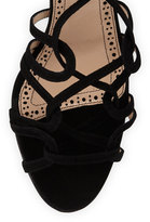Thumbnail for your product : Manolo Blahnik Jena Suede Lace-Up Sandal, Black