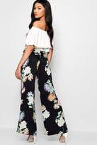 Thumbnail for your product : boohoo Premium Oriental Floral Wide Leg Trouser