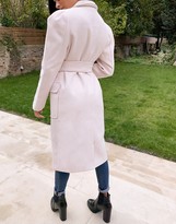 Thumbnail for your product : Fashion Union Petite wrap coat with belt