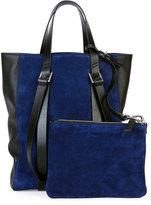 Thumbnail for your product : CNC Costume National Tokyo Suede Mini Shopper Tote Bag, Blue/Black