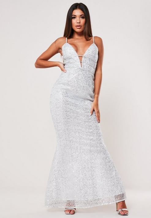 missguided silver dress
