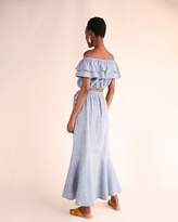Thumbnail for your product : Express Chambray Ruffle Wrap Maxi Skirt