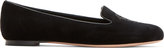 Thumbnail for your product : Alexander McQueen Black Velvet Skull Loafers