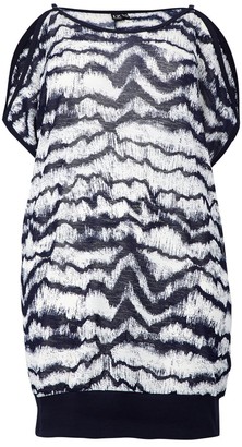 M&Co Izabel Curve tie dye cold shoulder t-shirt