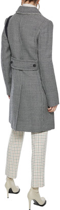 Stella McCartney Silk-trimmed Houndstooth Wool Coat