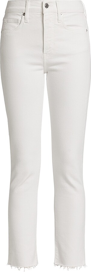 Veronica Beard Women's Carly High-Rise Stretch Kick-Flare Crop Jeans - White - Size 24
