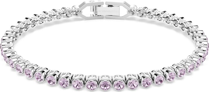 Swarovski Imber Emily Tennis bracelet Round cut Purple Rhodium plated