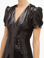 Thumbnail for your product : HVN Paula V-neck Sequinned Dress - Black