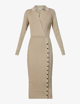 Thumbnail for your product : Self-Portrait Collared stretch-knit midi dress