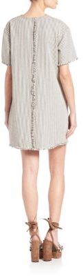 Alexander Wang T by Frayed Striped Cotton Dress