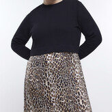 Thumbnail for your product : River Island Womens Plus Black Animal Print Sweatshirt Midi Dress
