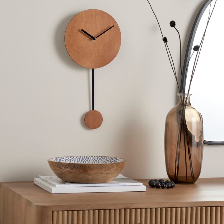 Dunelm Natural Pendulum Clock Brown ShopStyle