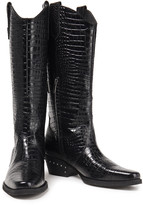 Thumbnail for your product : Sam Edelman Oakland Studded Croc-effect Leather Boots