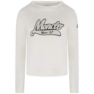Moncler MonclerGirls Ivory Logo Sweater