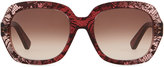 Thumbnail for your product : Valentino Rounded Lace-Frame Sunglasses, Bordeaux/Multi