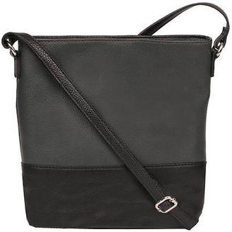 Wilsons Leather Womens Pebble Two-Tone Leather Crossbody Pewter