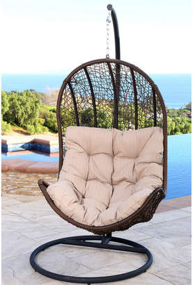 Abbyson Living Sonoma Outdoor Wicker Eggshaped Swing Chair