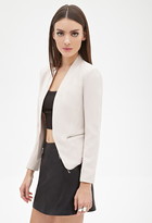 Thumbnail for your product : Forever 21 Collarless Cropped Open-Front Blazer