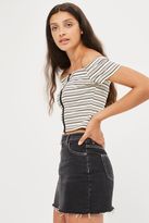 Thumbnail for your product : Topshop Moto zip a-line denim skirt