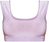 Thumbnail for your product : PrettyLittleThing Shape Lilac Glitter Scoop Neck Crop Top