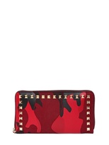 Thumbnail for your product : Valentino Camouflage Patchwork Zip Around Wallet