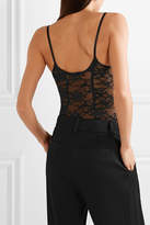 Thumbnail for your product : Alix Alix Satin-trimmed Stretch-lace Thong Bodysuit - Black