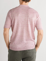 Thumbnail for your product : Altea Embroidered Melange Linen Polo Shirt