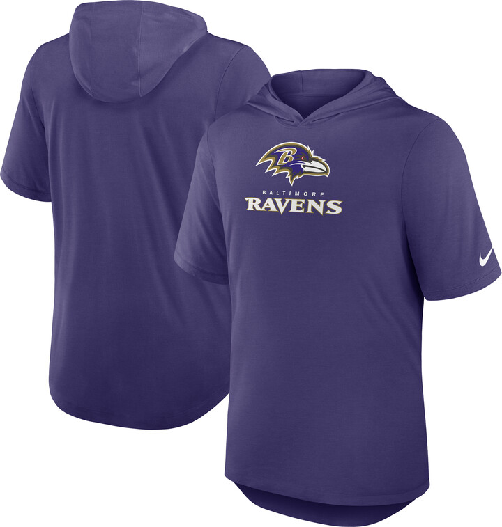 Men's Nike Purple Baltimore Ravens Lockup Tri-Blend Hoodie T-Shirt