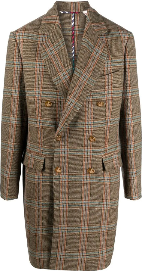 Vivienne Westwood Check Double-Breasted Cotton Coat