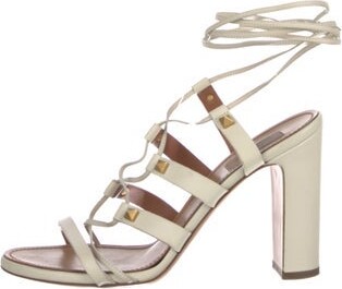 Valentino Rockstud Accents Leather Gladiator Sandals