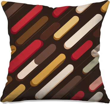 VisionDecor Diagonal Stripes Throw Pillow, Abstract Double Sided Pillows