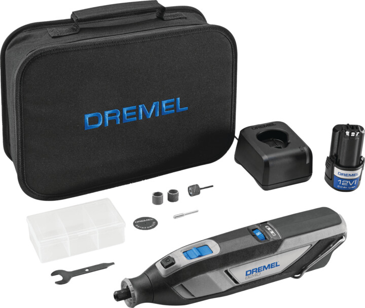 Dremel 8240-5 12V-Cordless Variable Speed Rotary Tool, 2Ah Li-Ion Battery with 5 Accessories, & Soft Case