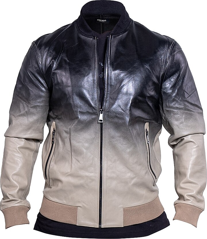 Maceoo Men's Leather Resistance Jacket - Multicolored - Size Small