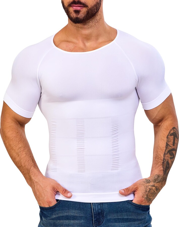 IFKODEI Mens Compression Shirts Slimming Body Shaper Vest Workout