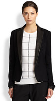 Thumbnail for your product : Theory Leandria Leather-Trimmed Blazer