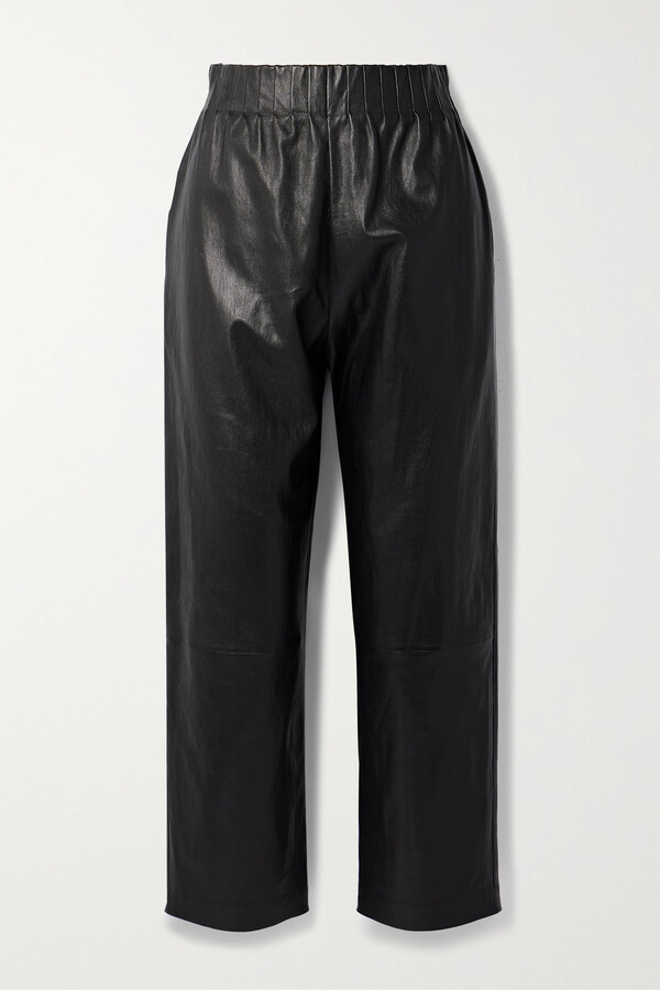 NILI LOTAN Corette cotton-blend velvet straight-leg pants