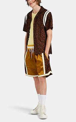 Just Don Men's Leopard-Inset Cotton-Blend Basketball Shorts - Gold