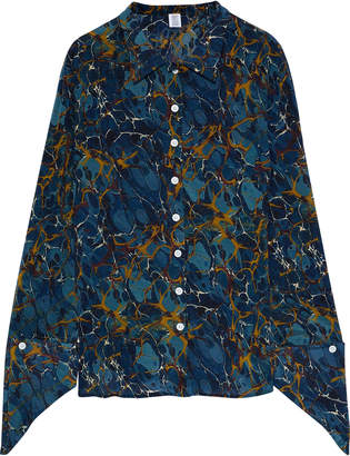 Rosie Assoulin Printed Stretch-silk Crepe De Chine Shirt