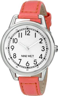 Nine West Women's NW/1699WTCO Easy-To-Read Watch with Coral-Tone Strap