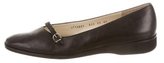 Thumbnail for your product : Ferragamo Leather Round-Toe Flats