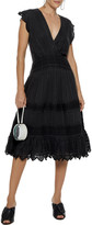 Thumbnail for your product : Love Sam Wrap-effect Embroidered Metallic Cotton-blend Voile Dress