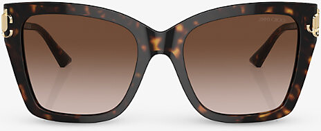 Jimmy Choo Womens Brown Jc5012 Butterfly-Frame Tortoiseshell Acetate Sunglasses