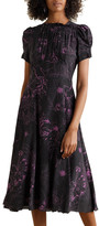 Thumbnail for your product : Les Rêveries Floral-print Silk Crepe De Chine Midi Dress