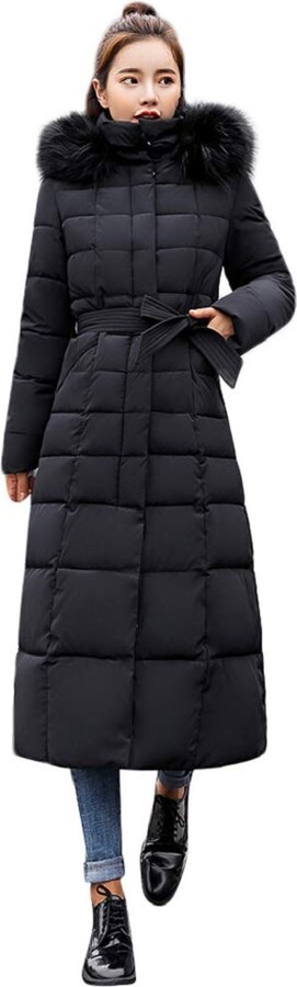 black mid length winter coat