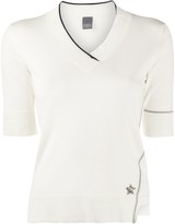 Thumbnail for your product : Lorena Antoniazzi Star Plaque Contrast Trim Knitted Top