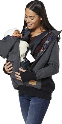 HAPPY MAMA Women's Maternity Hoodie Zipped Carrier Baby Holder Pullover 1005 
