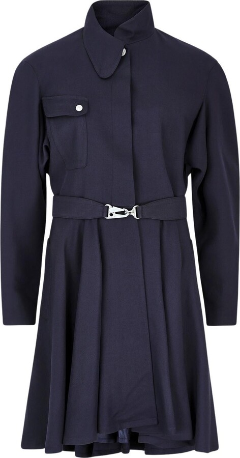 Thierry Mugler 1990s Navy Wool Coat With Belt