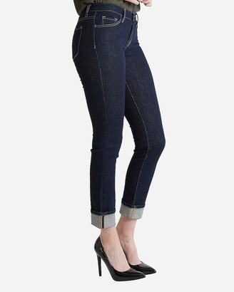 Express Flying Monkey Mid Rise Cuffed Slim Straight Cropped Jeans